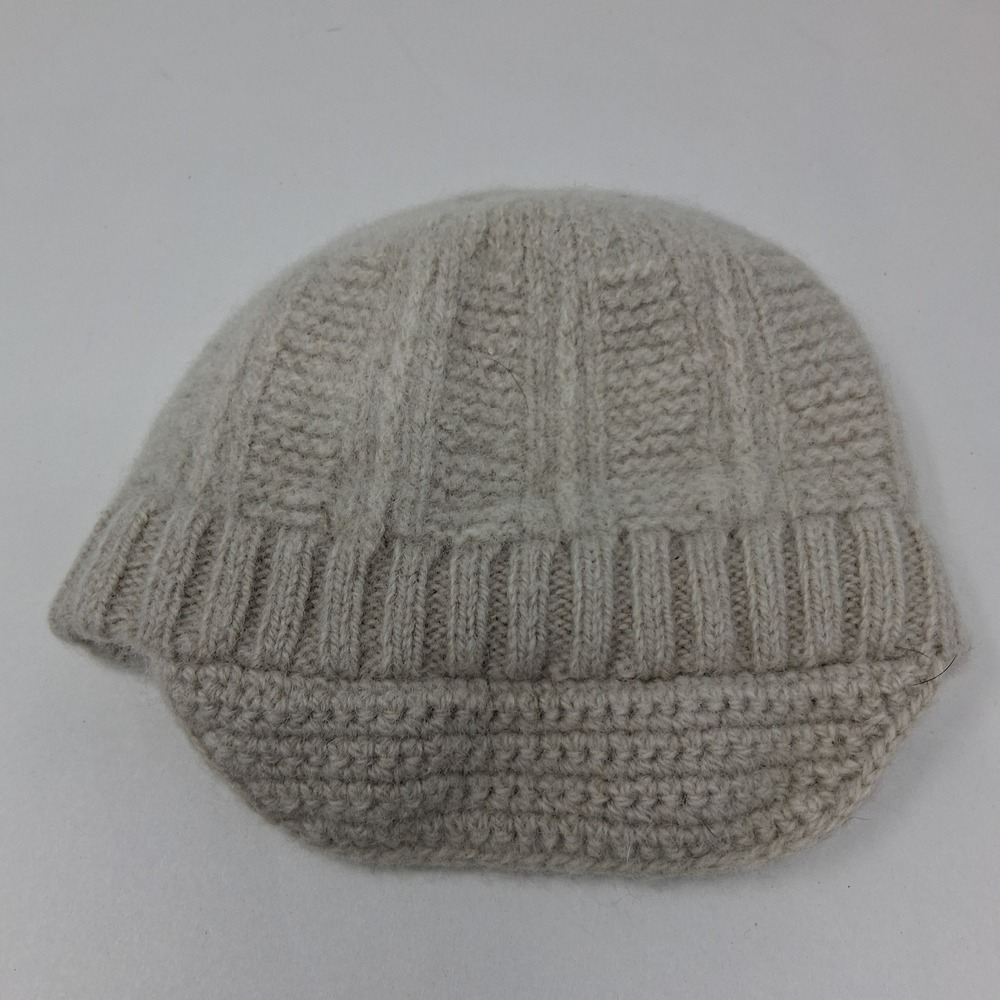 Sherpa Adventure Gear 100% Lambswool Visor Beanie Hat Oatmeal Beige Nepal